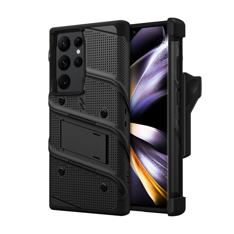 

ZIZO BOLT Series - Pancerne etui Samsung Galaxy S23 Ultra ze szkłem 9H na ekran + uchwyt z podstawką (czarny)