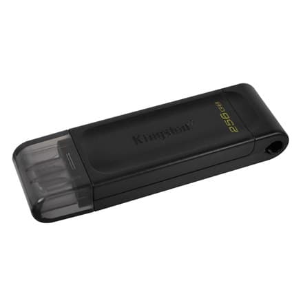 

Pamięć flash USB Kingston DataTraveler 70 256 GB, USB 3.2 Gen 1 Type-C, czarna