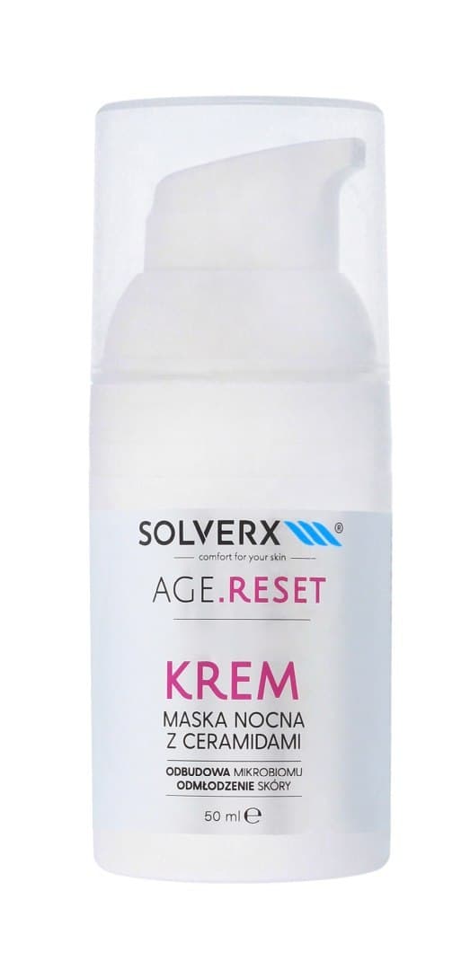 

SOLVERX Age.Reset Krem - Maska nocna do twarzy - Odbudowa Mikrobiomu & Wygładzenie Skóry 50ml