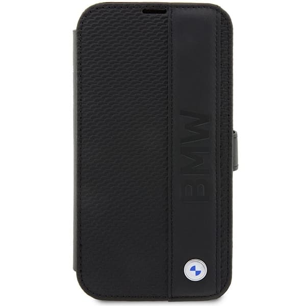 

Etui BMW BMBKP14L22RDPK iPhone 14 Pro 6,1" czarny/black bookcase Leather Textured&Stripe