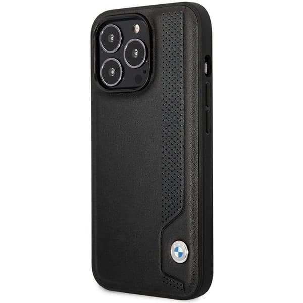 

Etui BMW BMHCP14X22RBDK iPhone 14 Pro Max 6,7" czarny/black hardcase Leather Blue Dots