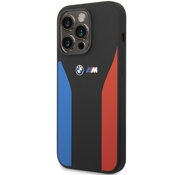 

Etui BMW BMHCP14L22SCSK iPhone 14 Pro 6,1" czarny/black Silicone Blue&Red Stripes M Collection