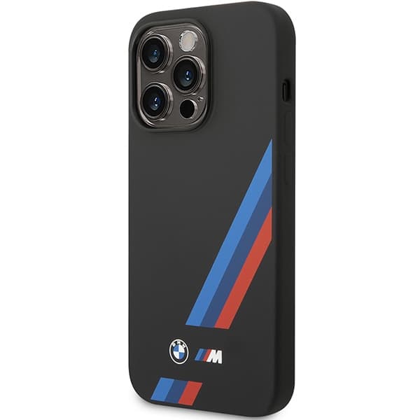 

Etui BMW BMHCP14L22SOTK iPhone 14 Pro 6,1" czarny/black Silicone Slanted Sttripes