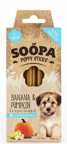 

SOOPA PUPPY STICKS Banana & Pumpkin (banan i dynia) 100g, Banan i dynia) 100