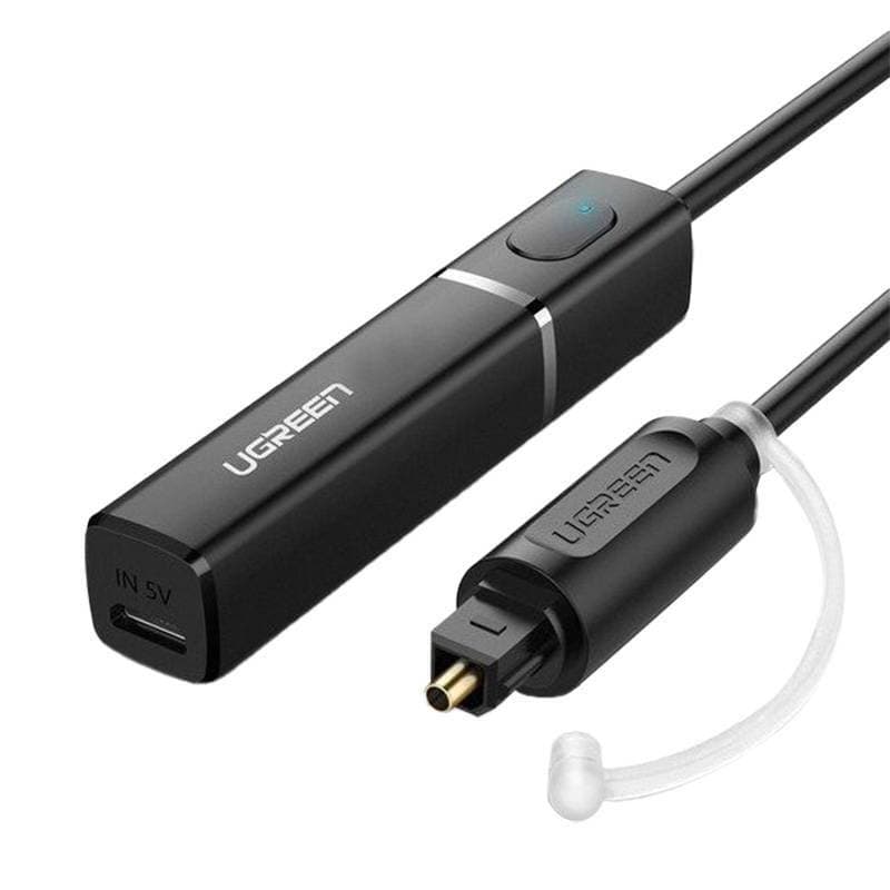 

Transmiter Bluetooth 5.0 UGREEN ze złączem optycznym / Toslink, aptX (czarny)