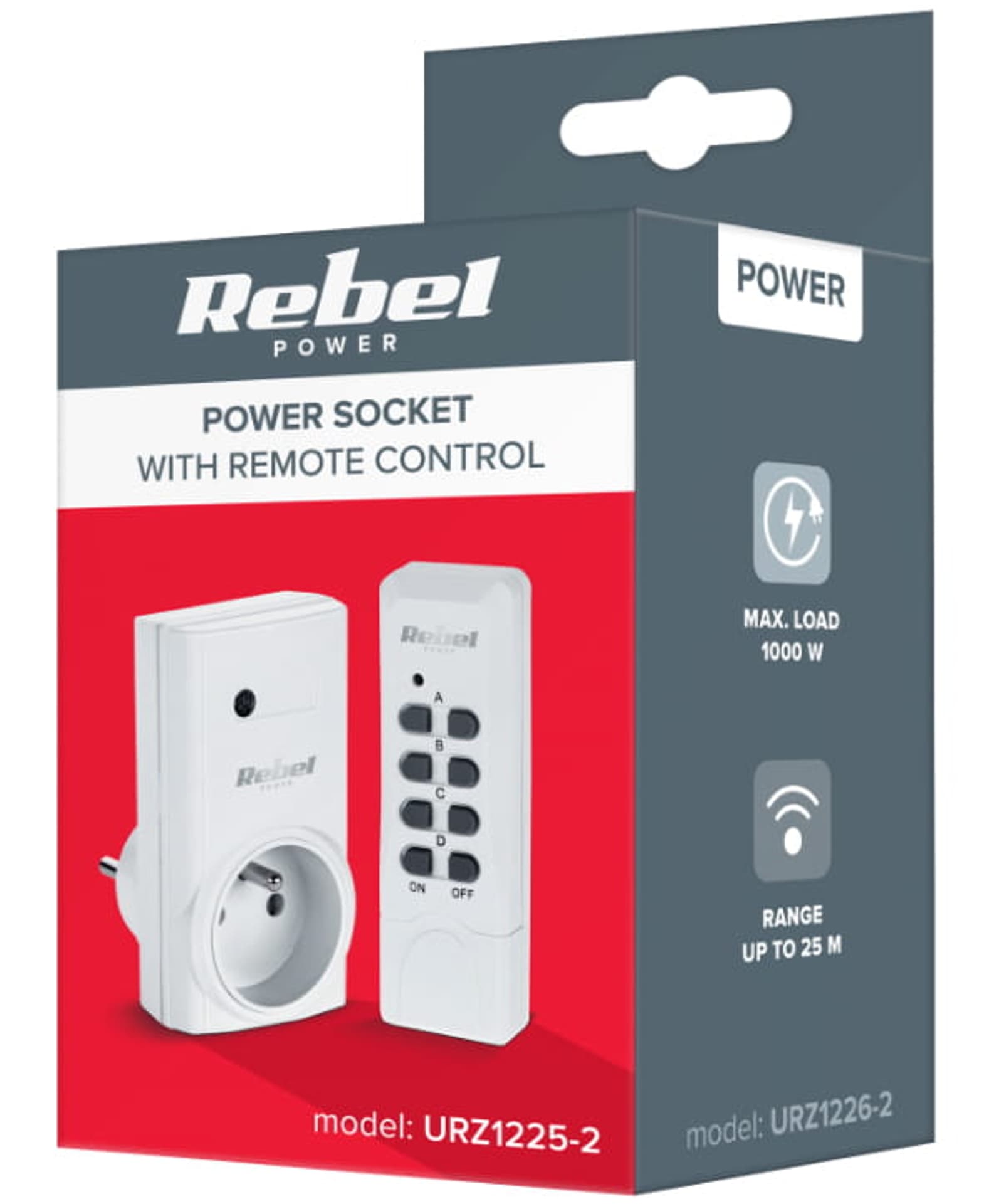 

Gniazdo sieciowe Rebel sterowane pilotem