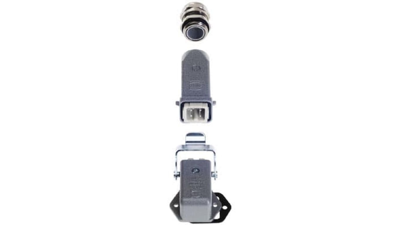 

Obudowa metalowa złącza HAN-KIT 3A 3+PE męski+żeński 230/400V 10A Han A wejście proste kątowe (gniazdo) M20 10200030003, Gniazdo) m20 1020003000