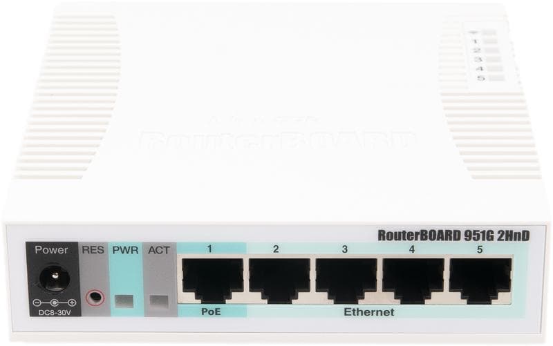 

Router MikroTik RB951G-2HnD (xDSL; 2,4 GHz)