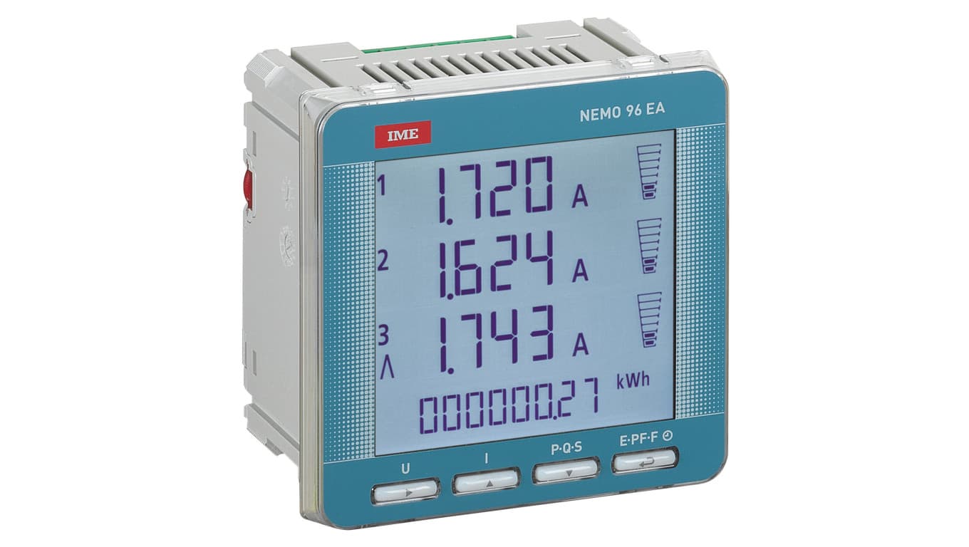 

Miernik parametrów sieci NEMO 96 EA tablicowy 1-5A 690V A80-265VAC/110-300V DC PQA-klasa S pamięć 8Mb MFQ96021