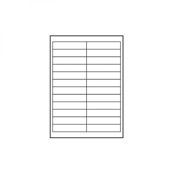 

Logo etykiety 100mm x 23mm, A4, matowe, białe, 24 etykiety, 140g/m2, pakowany po 10 szt., do drukarek atramentowych i laserowych