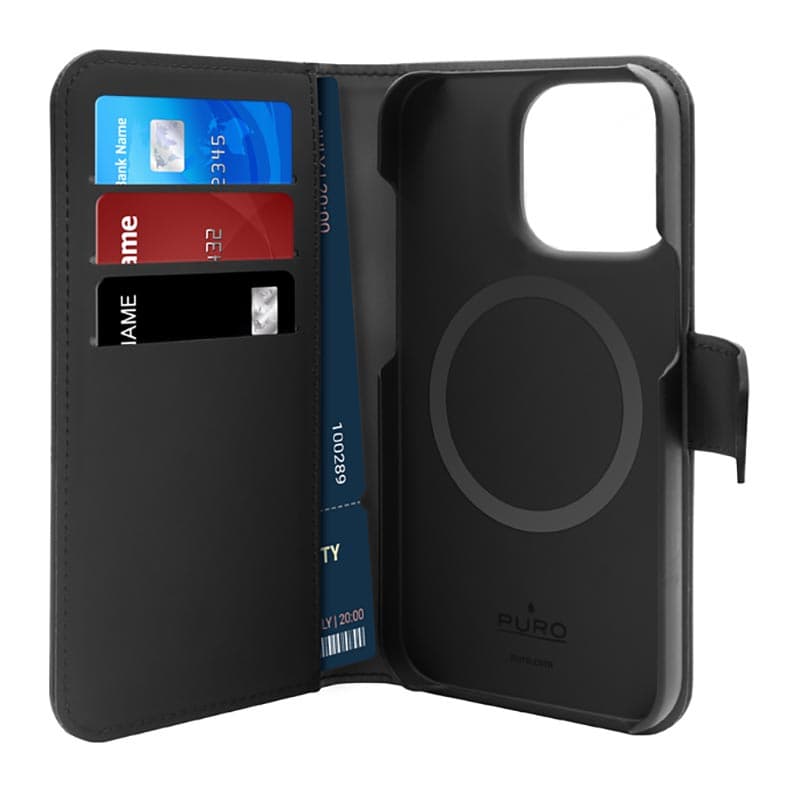 

PURO Wallet Detachable MagSafe - Etui 2w1 iPhone 14 Pro Max (czarny)