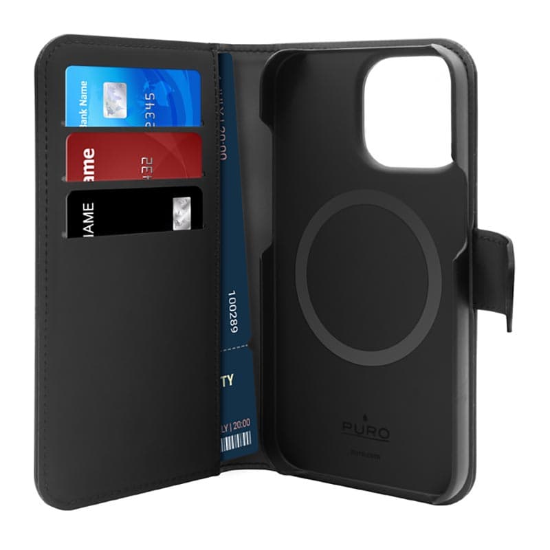 

PURO Wallet Detachable MagSafe - Etui 2w1 iPhone 14 Pro (czarny)