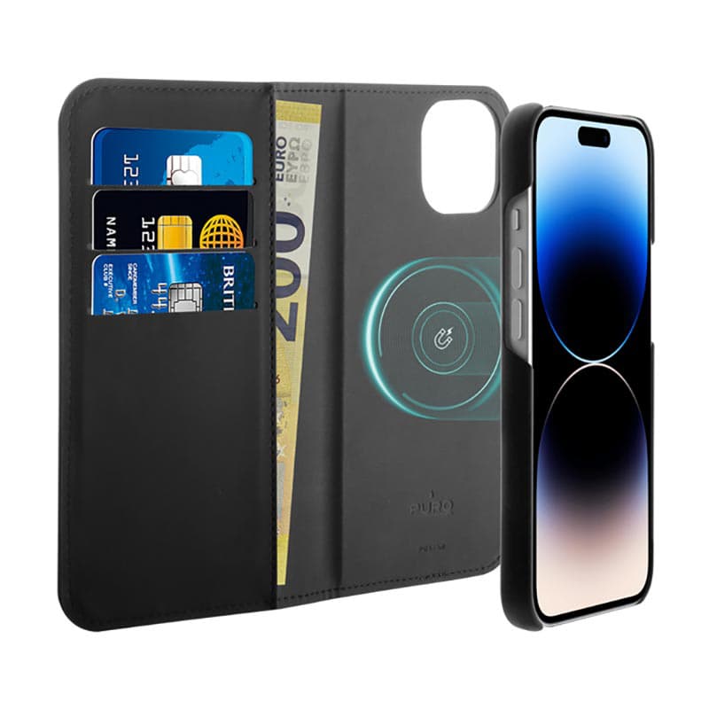 

PURO Wallet Detachable MagSafe - Etui 2w1 iPhone 14 / iPhone 13 (czarny)