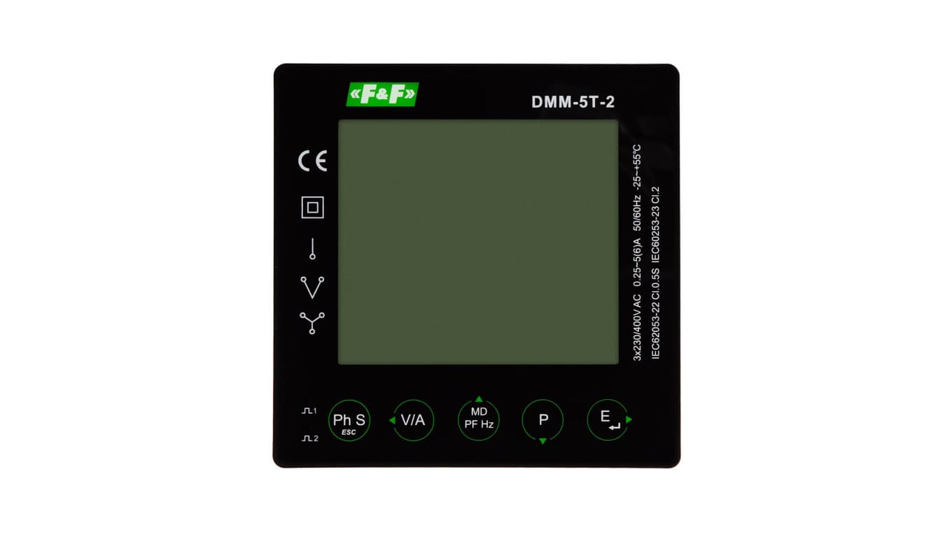 

Multimetr panelowy z komunikacją Modbus RTU zgodność z MID DMM-5T-2