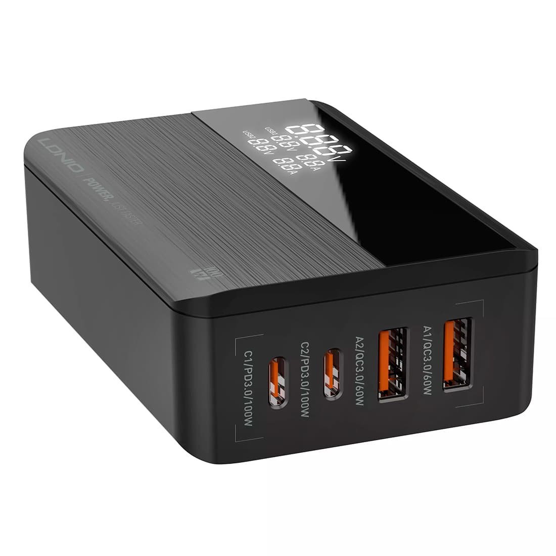 

Ładowarka USB 100W PD3 QC4+ wyświetlacz 4-portowa