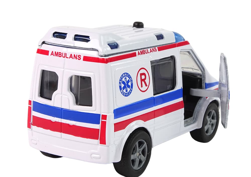 

Metalowe Autko Van Pogotowie Ambulans Syreny Alarmowe HKG089