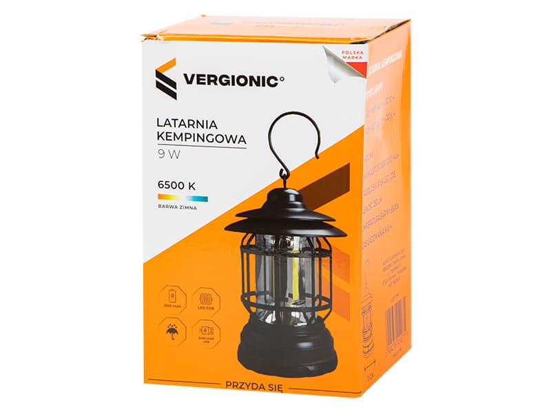 

71-448# Latarka kempingowa led usb-c 9w czarna