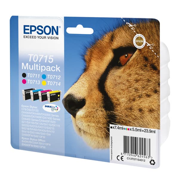 

Epson oryginalny ink / tusz C13T07154022, CMYK, blistr z ochroną, Epson D78, DX4000, DX4050, DX5000, DX5050, DX6000, DX605