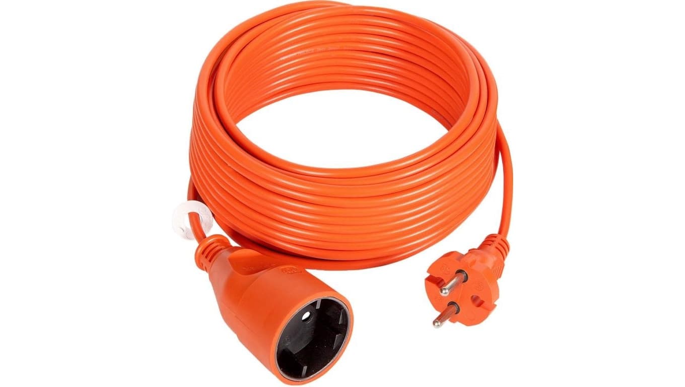 

Przedłużacz ogrodowy pomarańczowy zalewany, 1x2P+Z 10m, OMY 2x1mm, 230VAC/10A