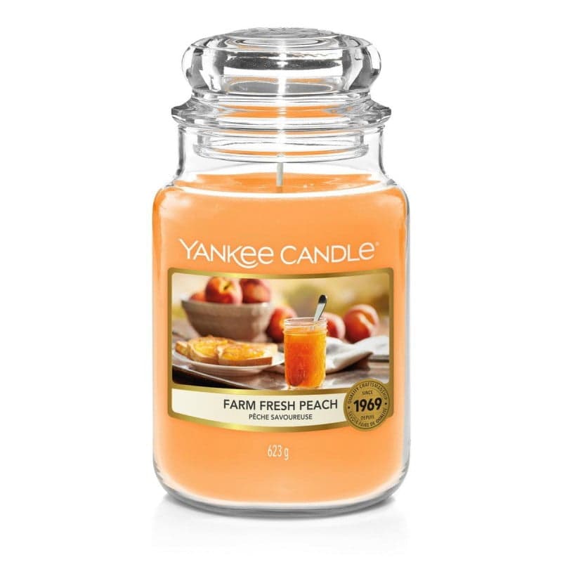 

Yankee Candle Świeca zapachowa duży słój Farm Fresh Peach 623g