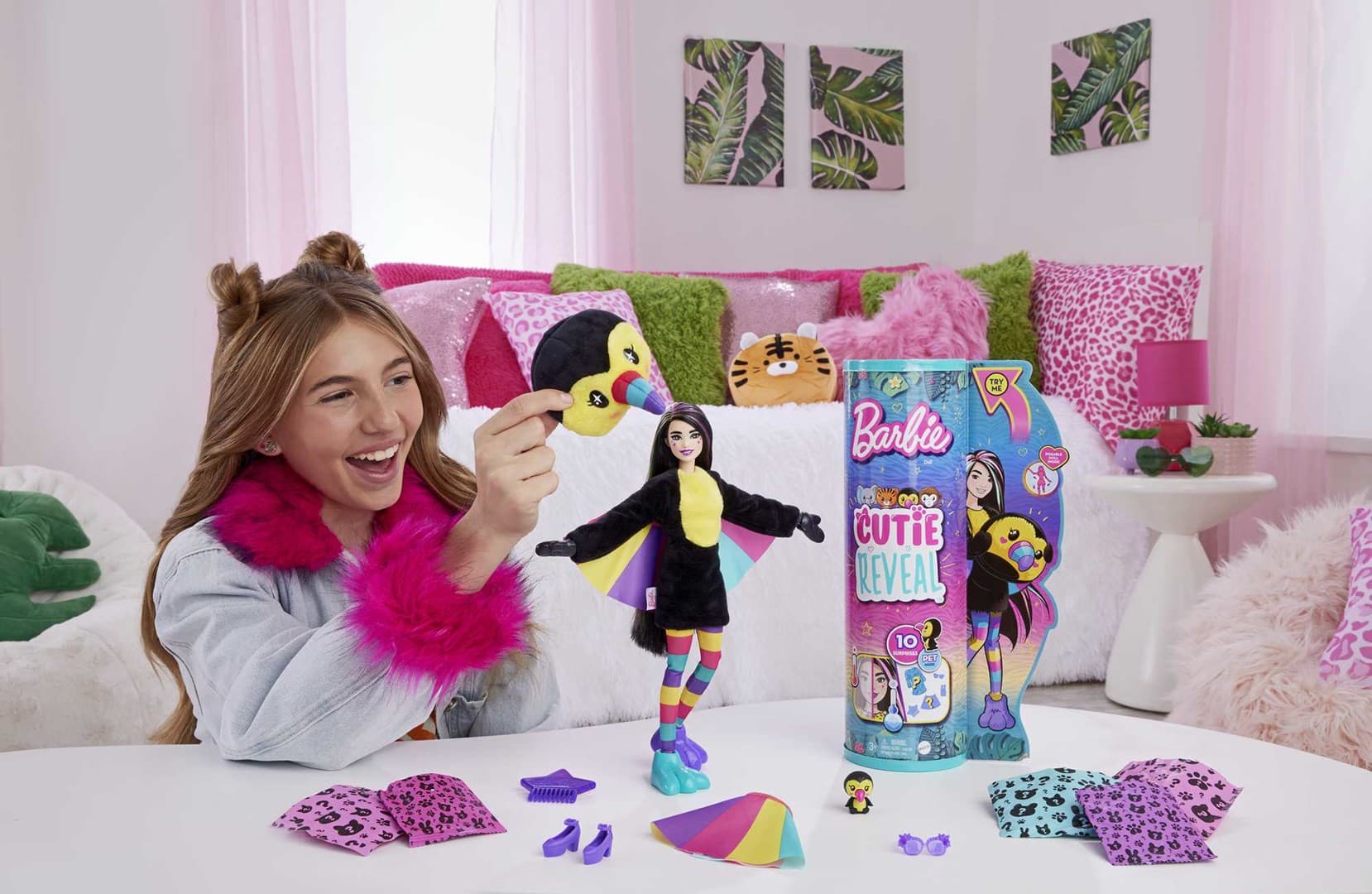 

Barbie Cutie Reveal Seria Dżungla Tukan HKR00 (HKP97)