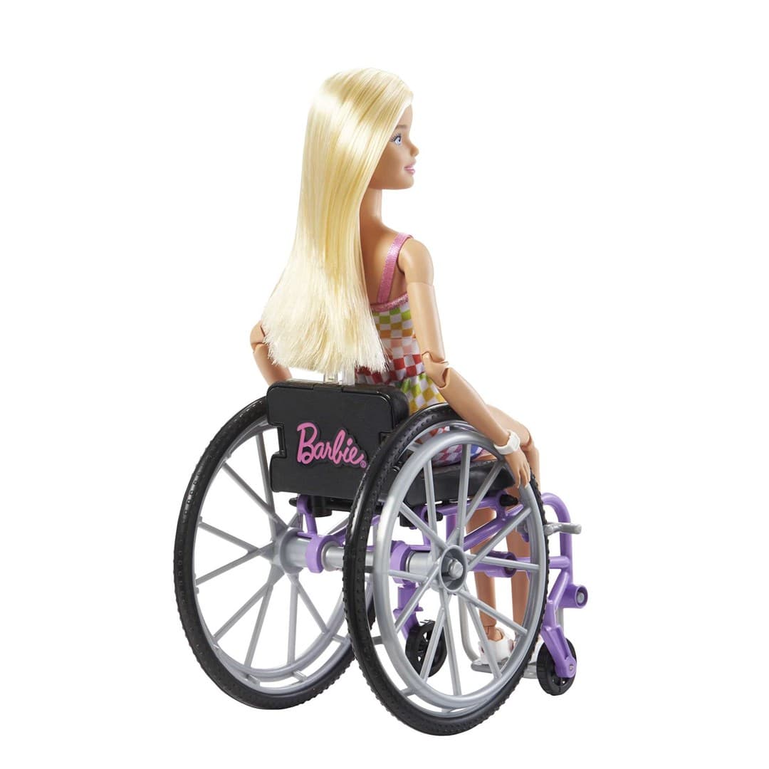 

Barbie Fashonistas Lalka na wózku Strój w kratkę HJT13