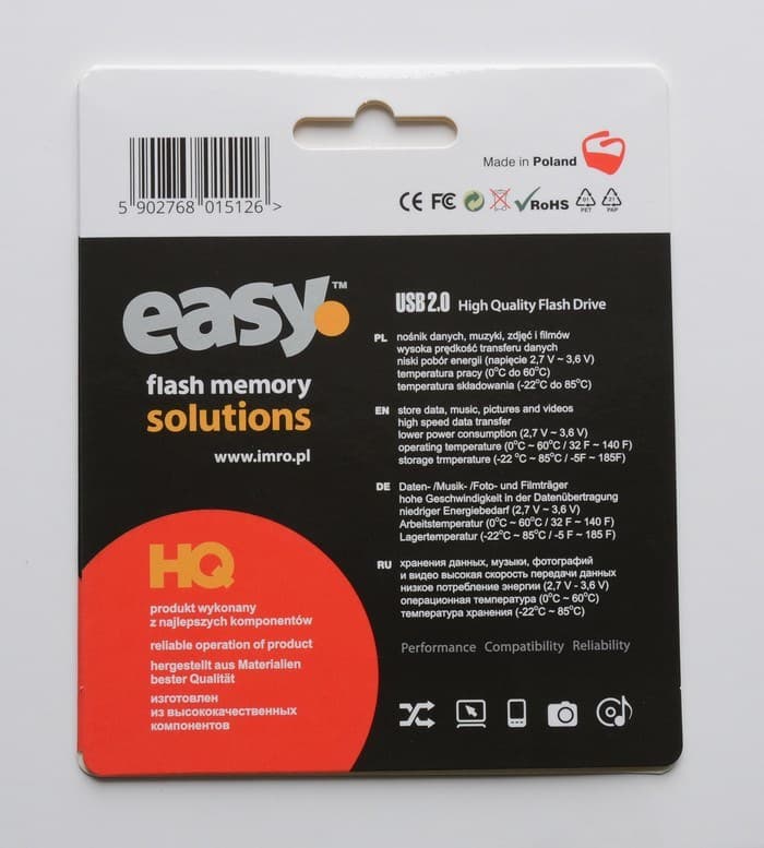 

Pendrive IMRO EASY/16GB (16GB; USB 2.0; kolor biały)