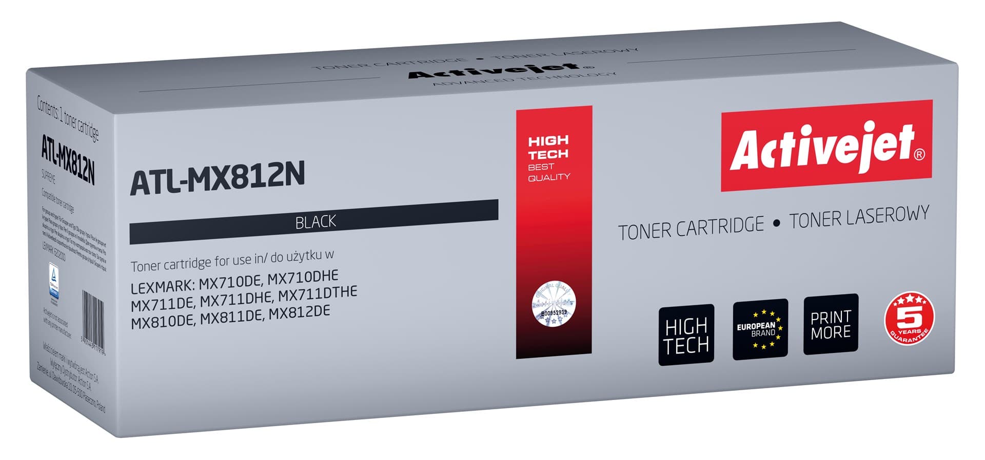 

Toner Activejet ATL-MX812N (zamiennik Lexmark 62D2000; Supreme; 6000 stron; czarny)