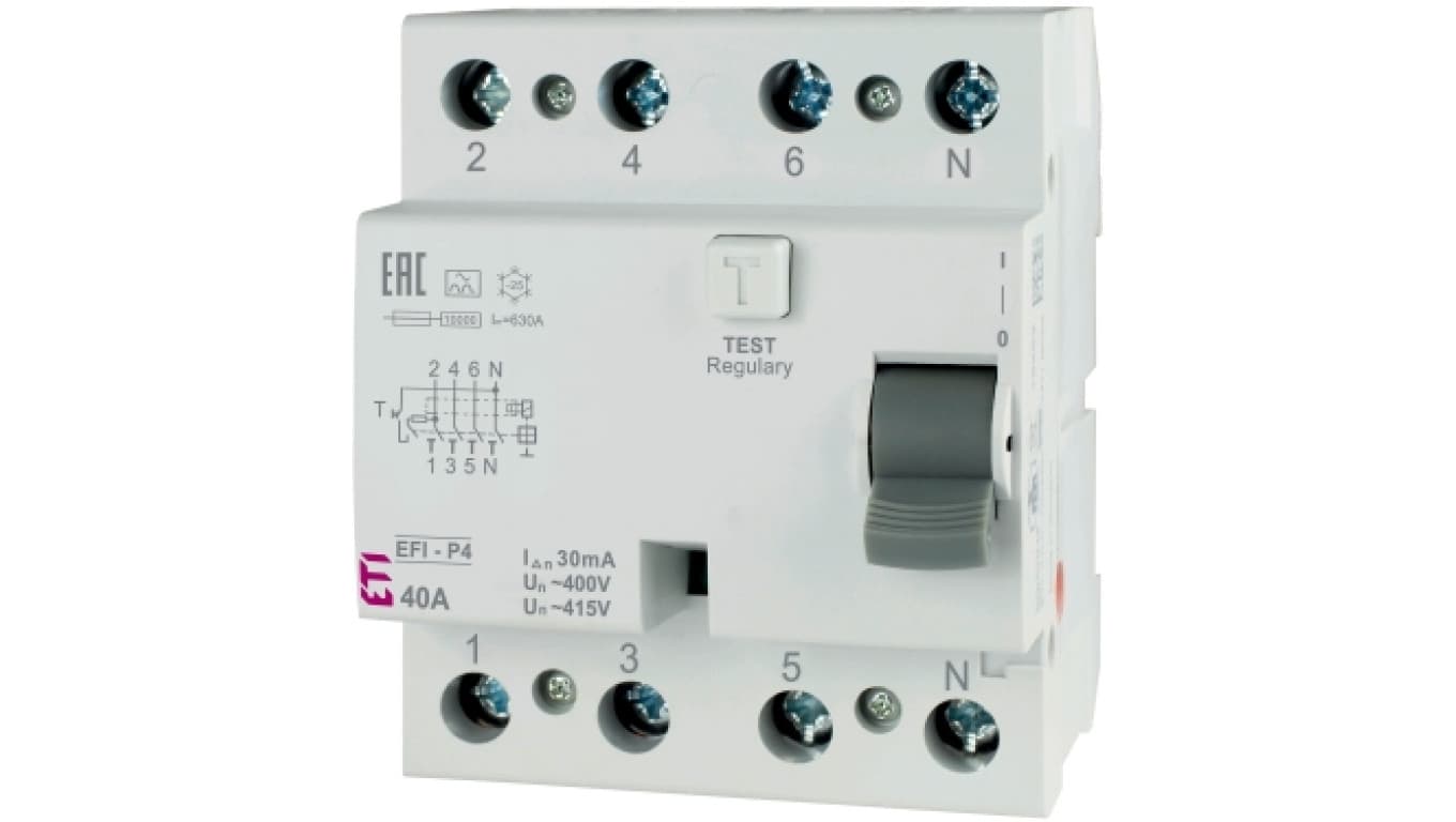 

Wyłącznik różnicowoprądowy 4P 40A 0,03 typ AC EFI6-P4 AC 40/0.03 002061652