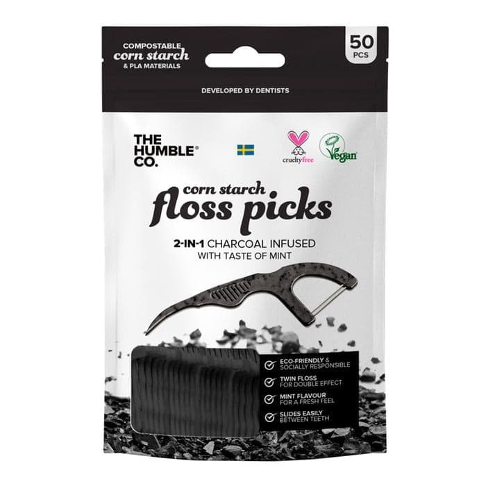 

Humble Natural Dental Floss Picks nicio-wykałaczki Charcoal 50szt