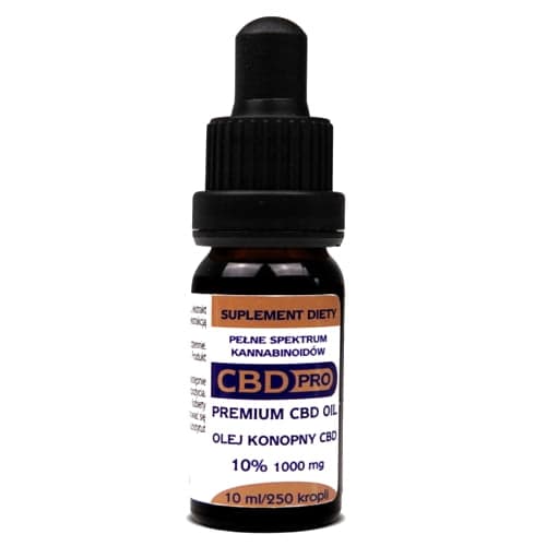 

CBD Pro Olej konopny 10% 1000mg suplement diety w kroplach 10ml
