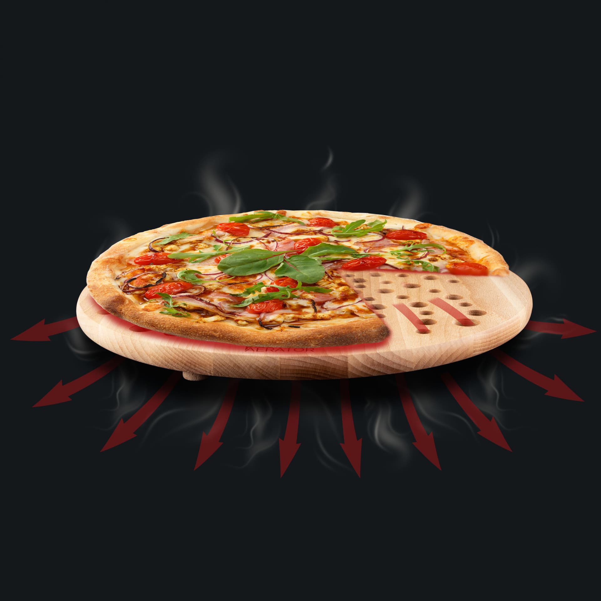 

Pizza Aerator Deska do Serwowania Pizzy Drewniana