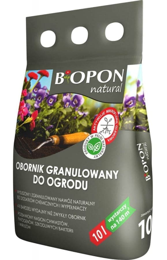 

Obornik granulowany do ogrodu 10L Biopon