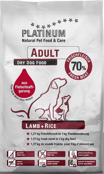 

Platinum Adult Lamb+Rice 5kg, karma półwilgotna dla psów