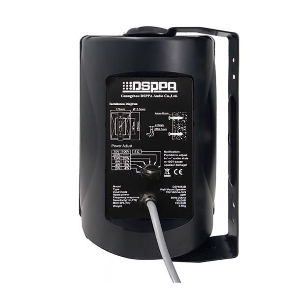 

DSPPA GŁOŚNIK ŚCIENNY DWUDROŻNY 20W (100V) CZARNY DSP8062B, 100v) czarny dsp8062