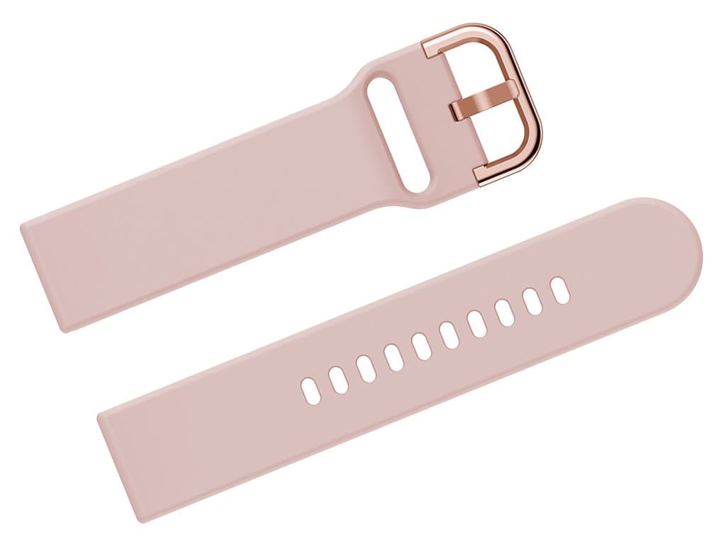 

Pasek gumowy do smartwatch U01 - różowy/rosegold - 18mm