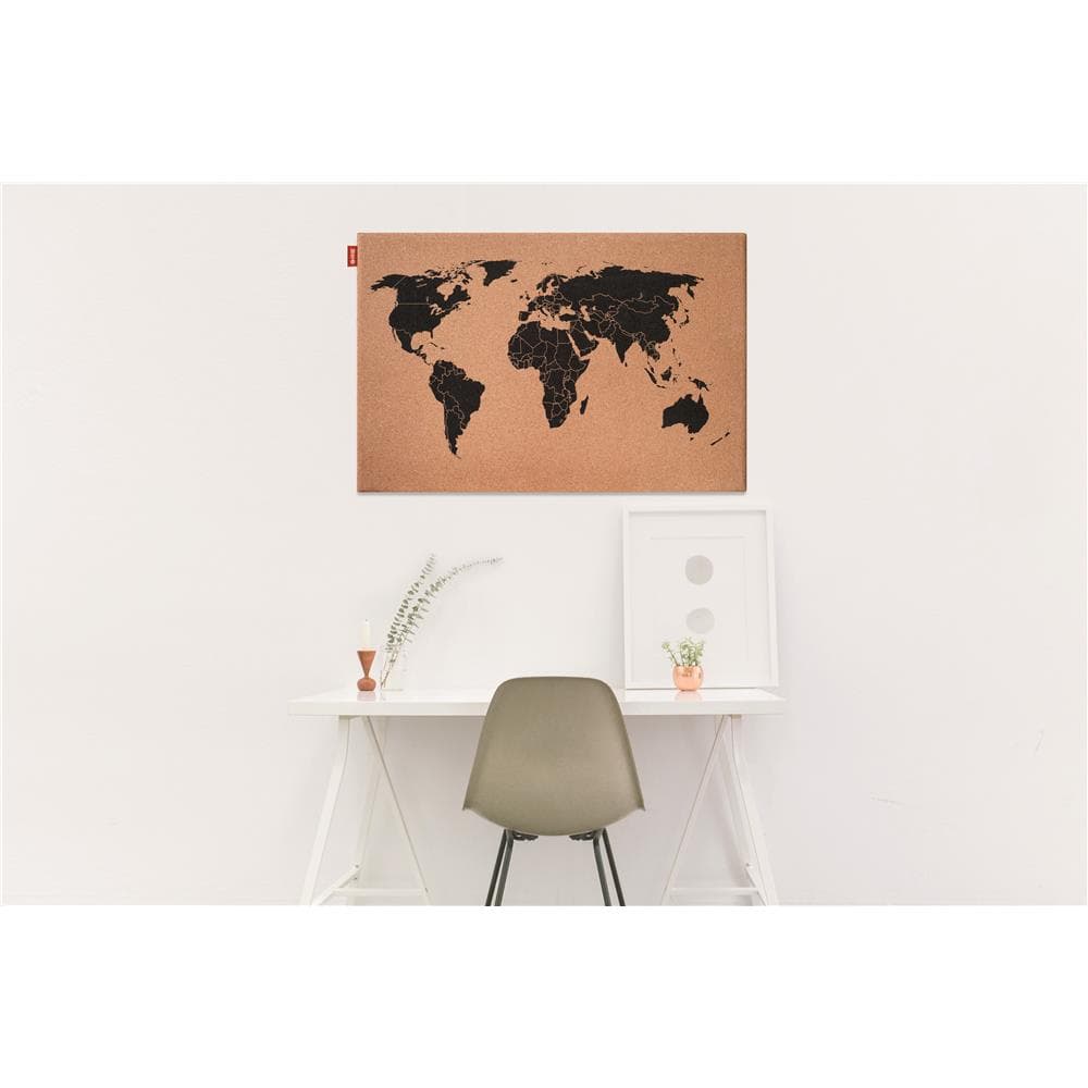 

Tablica korkowa MAPA ŚWIATA 60x40cm TC64BR1 MEMOBOARDS