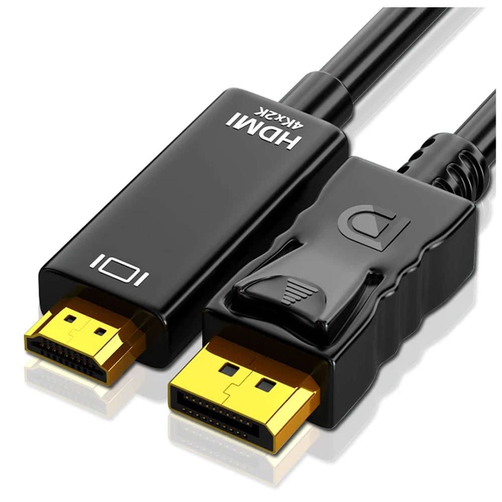 

Kabel Przewód DisplayPort do HDMI DP-HDMI 4K 18Gbps 3D Full HD Ultra HD do przekazywania obrazu i dźwięku 1.8m