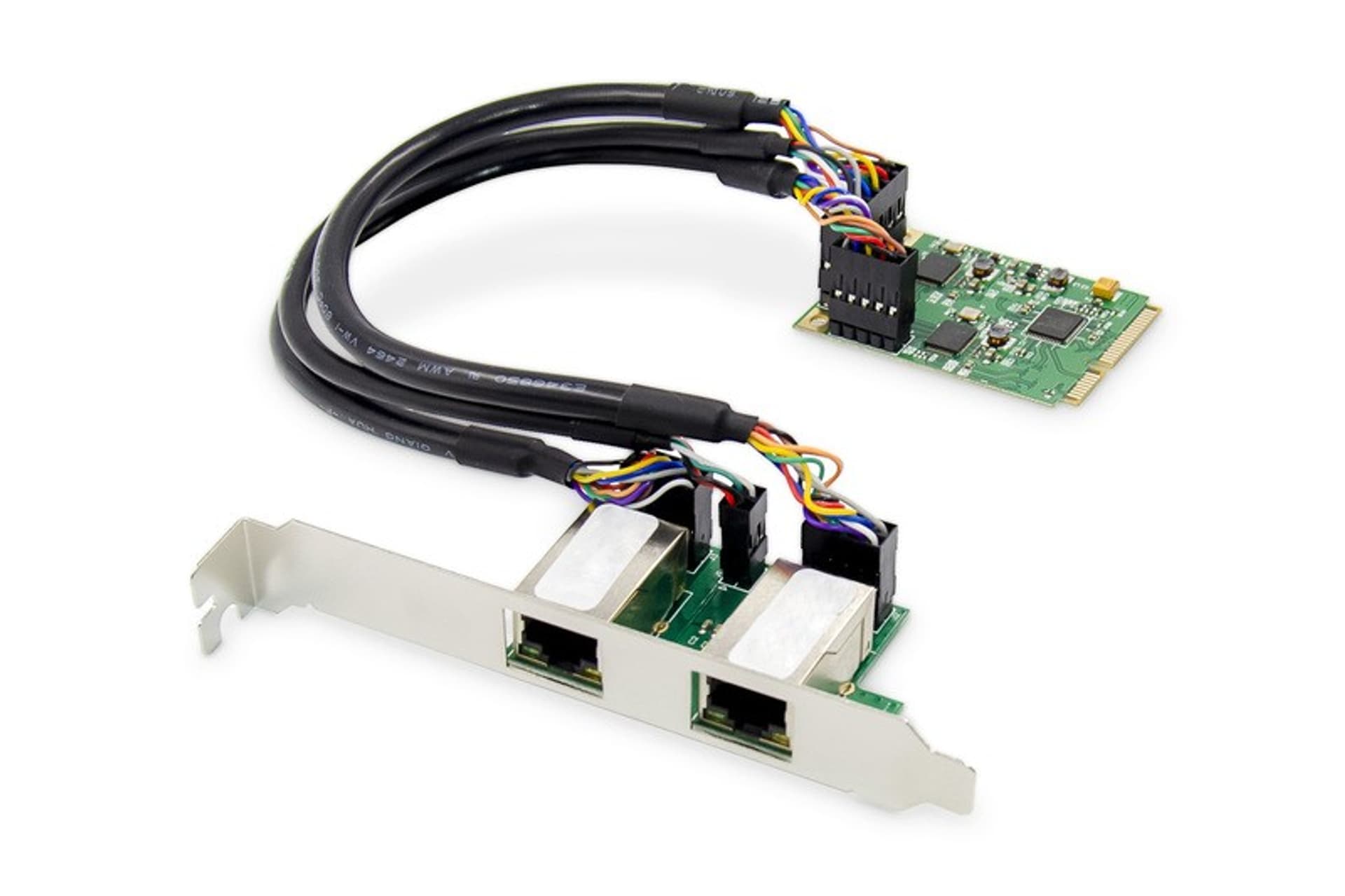 

Karta sieciowa przewodowa mini PCI Express 2x RJ45 Gigabit 10/100/1000Mbps Low Profile