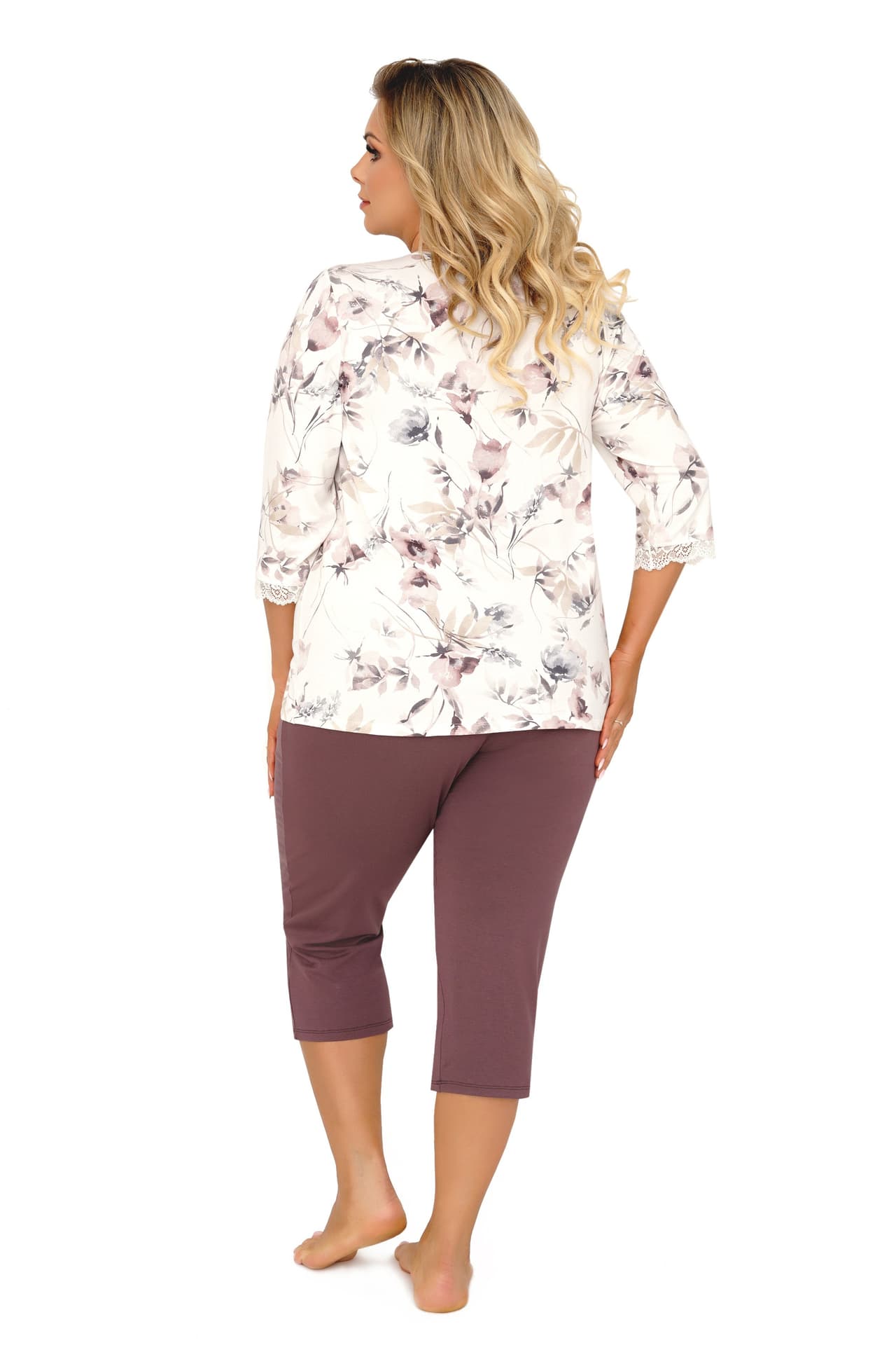 

PIŻAMA DAMSKA BELINDA 3/4 PLUS (kolor kremowy, rozmiar XXXL)