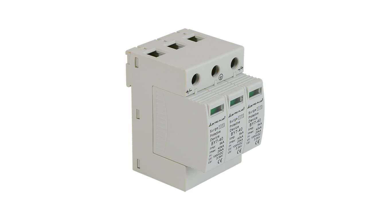 

Ogranicznik przepięć PV 3P (T1+T2 DC) BY7-40 1000V DC, T1+t2 dc) by7-40 1000v d