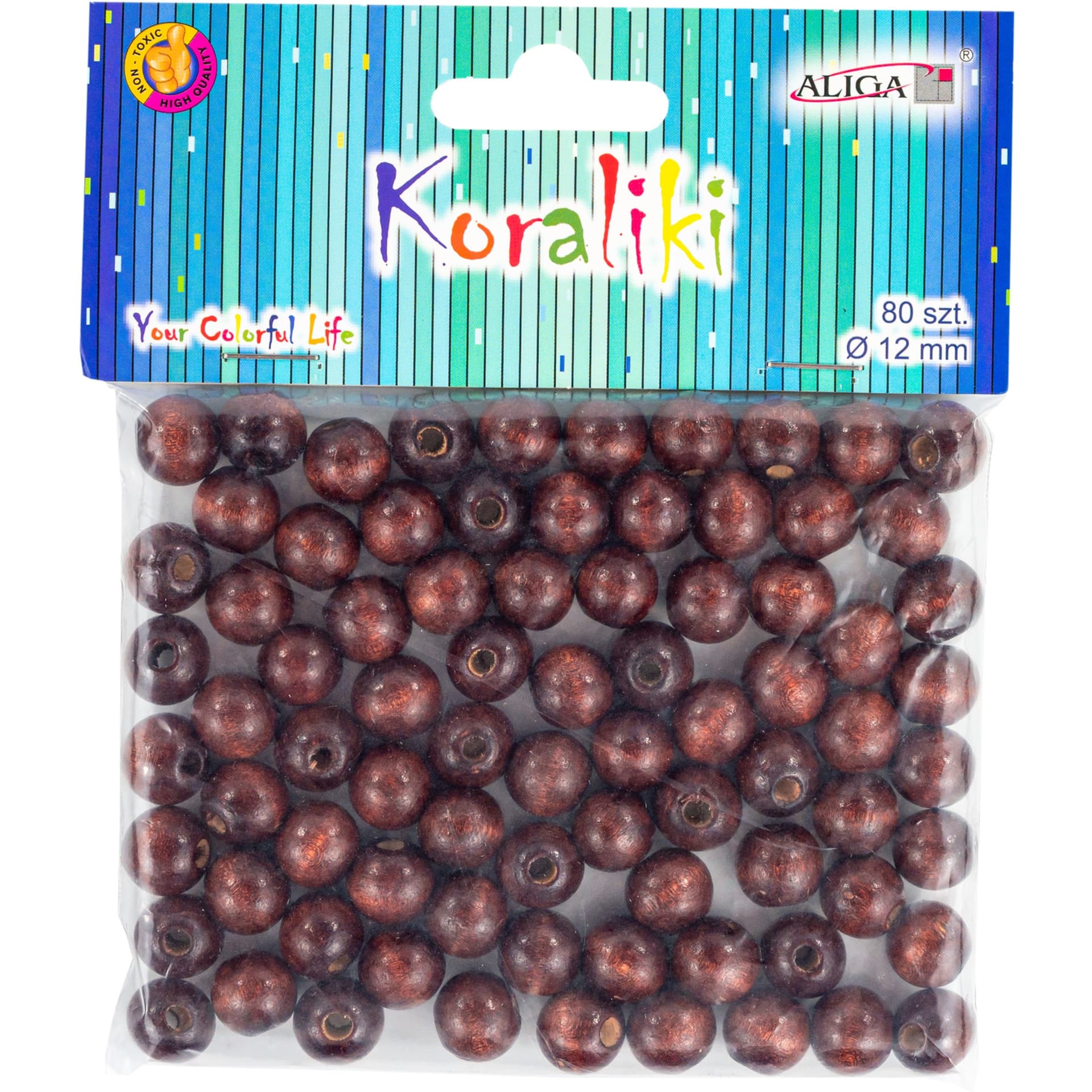 

Koraliki drewniane brązowe 12mm (80szt.) PJ-0651 ALIGA, 80szt.) pj-0651 alig
