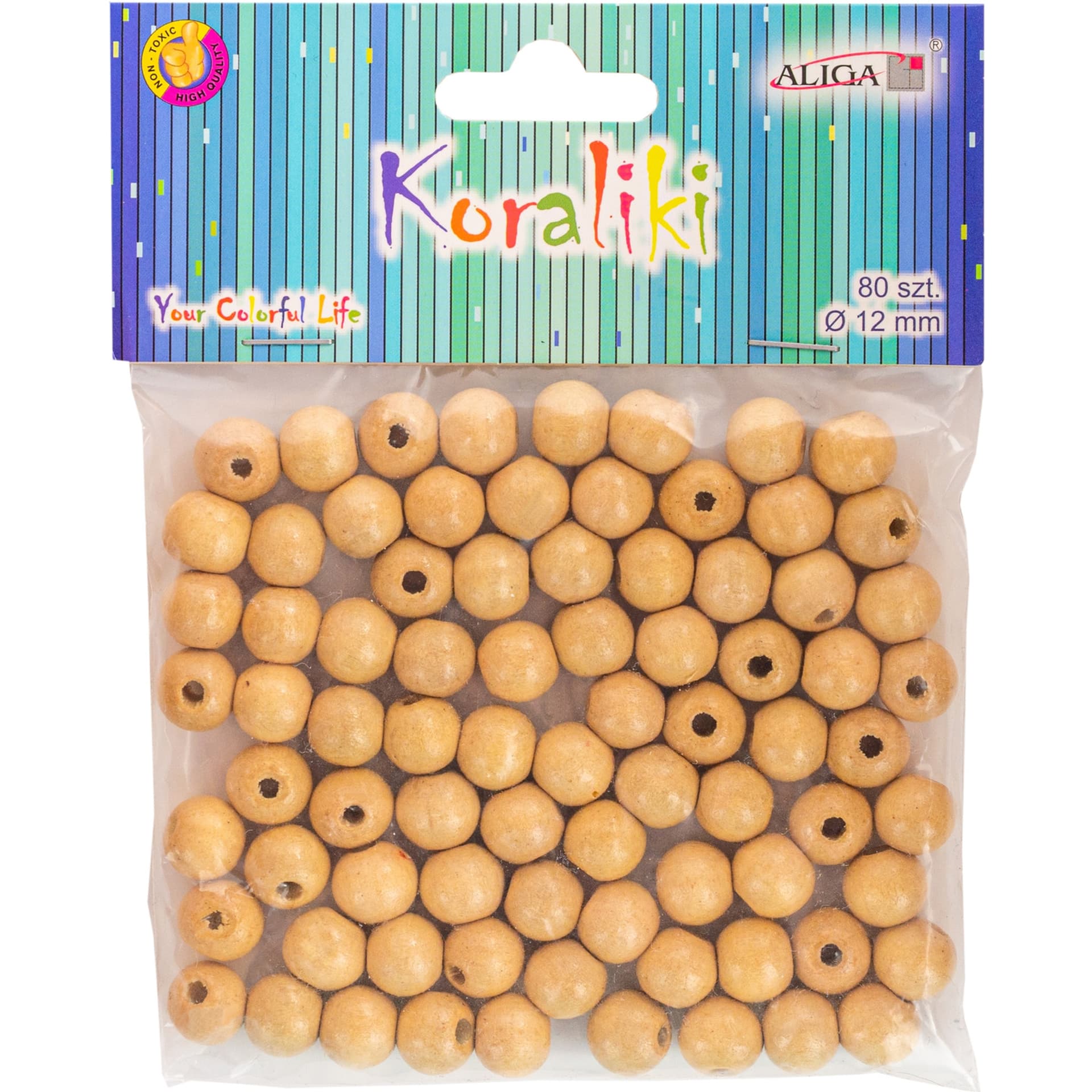 

Koraliki drewniane naturalne 12mm (80szt.) PJ-0668 ALIGA, 80szt.) pj-0668 alig