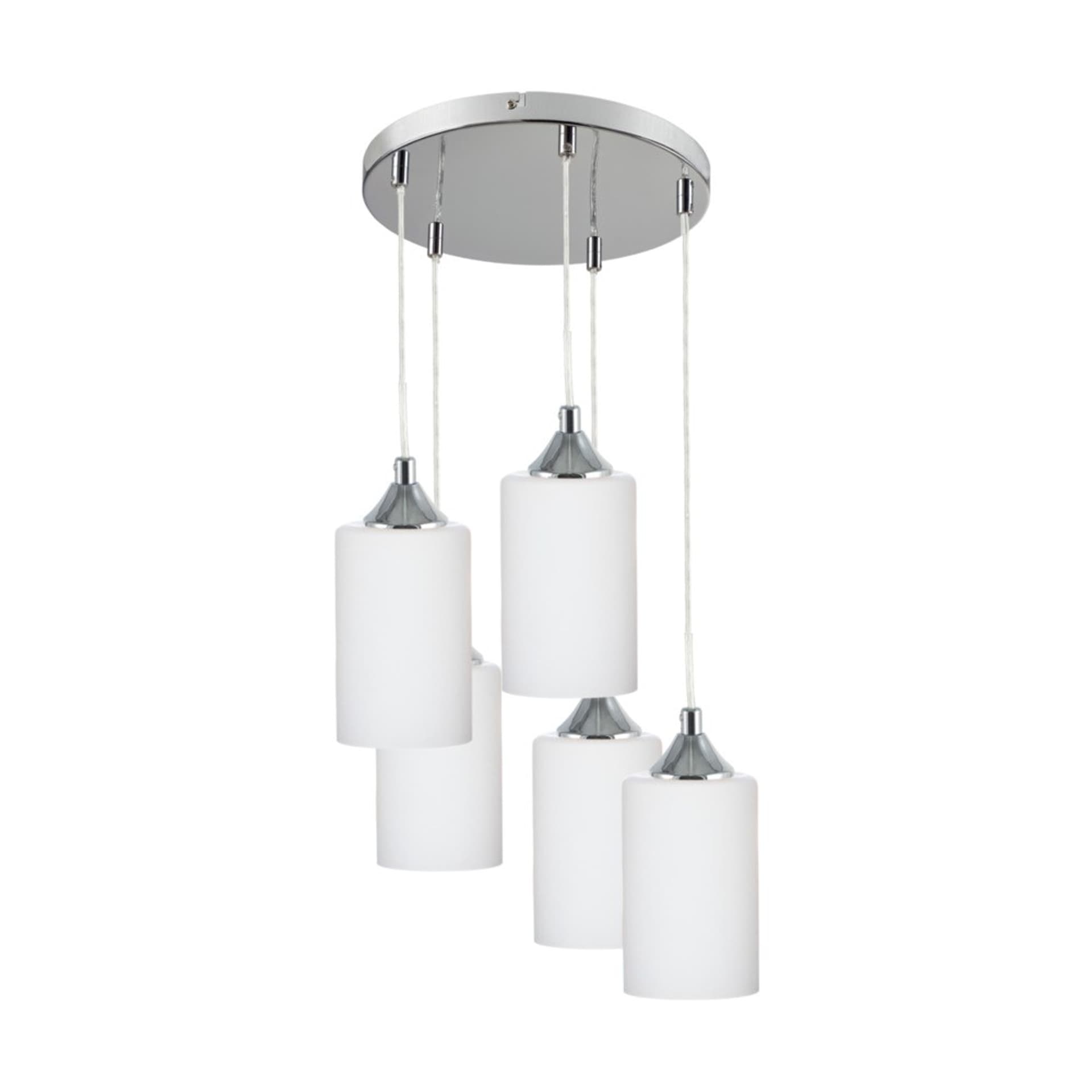 

Bosco Mix Lampa Wisząca 5xE27 Max.60W Chrom/Transparentny PVC/Biały