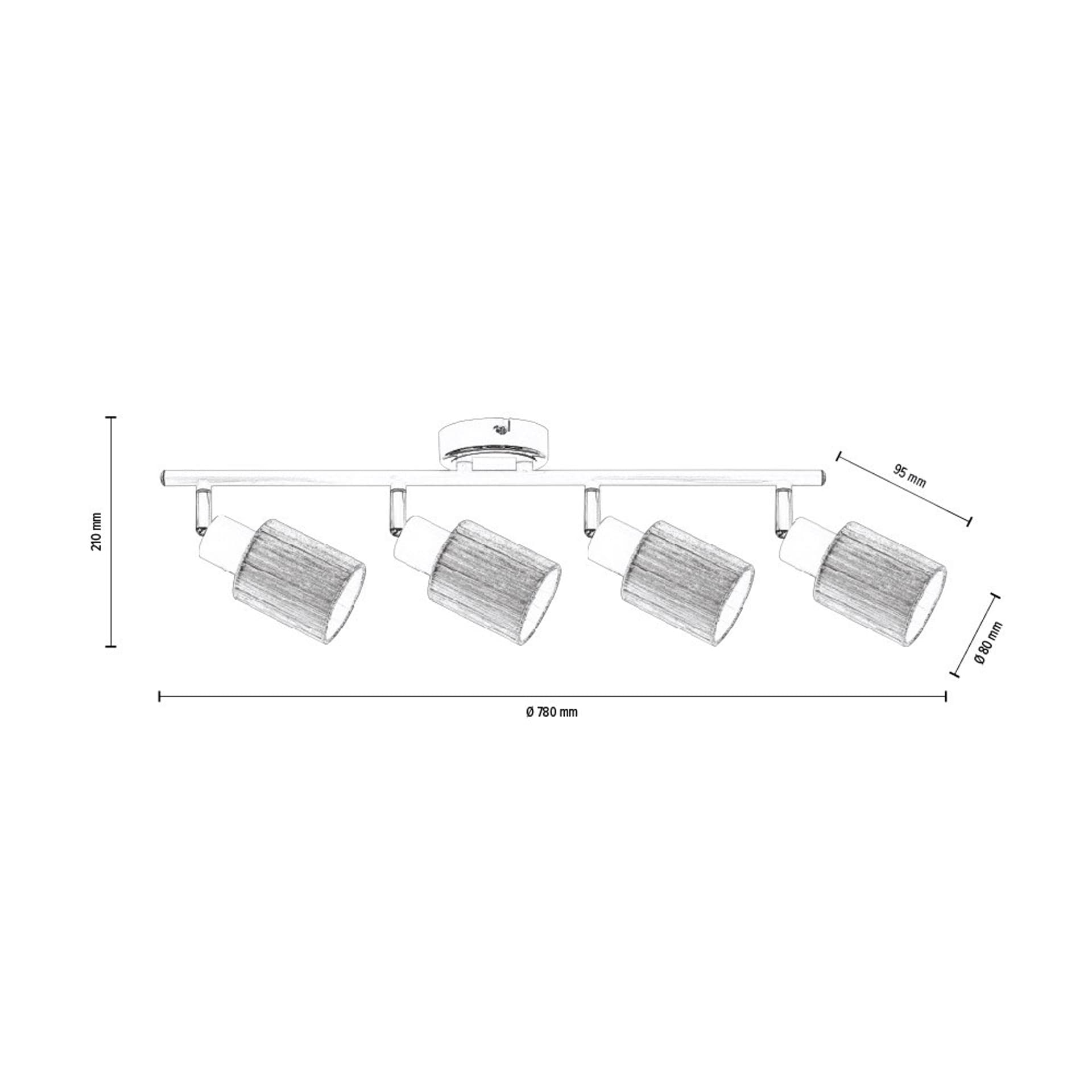 

Carla Lampa Sufitowa 4xE14 Max.9W Czarny/Czarny