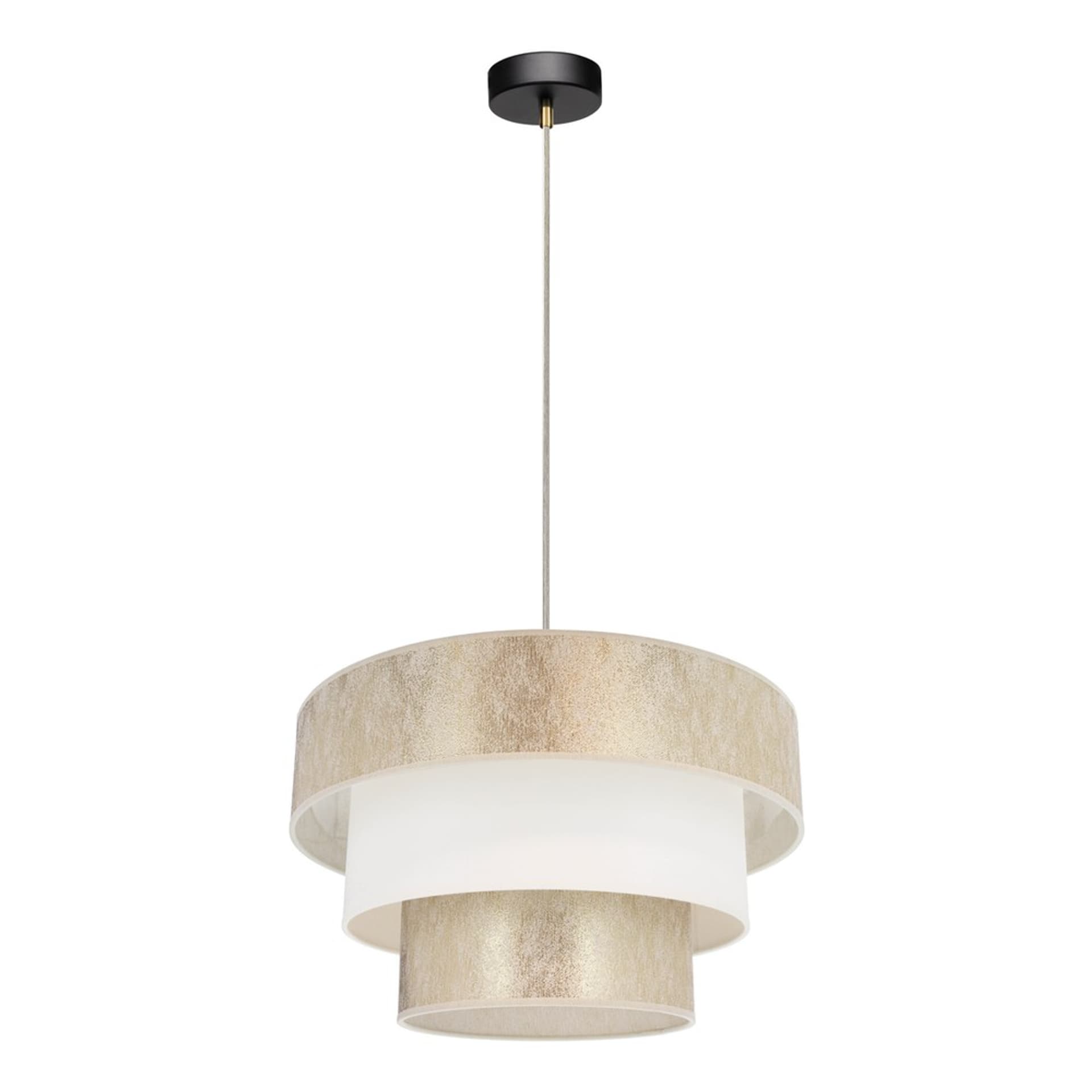 

Ora Lampa Wisząca 1xE27 Max.40W Czarny/Transparentny/Złoty-Kremowy