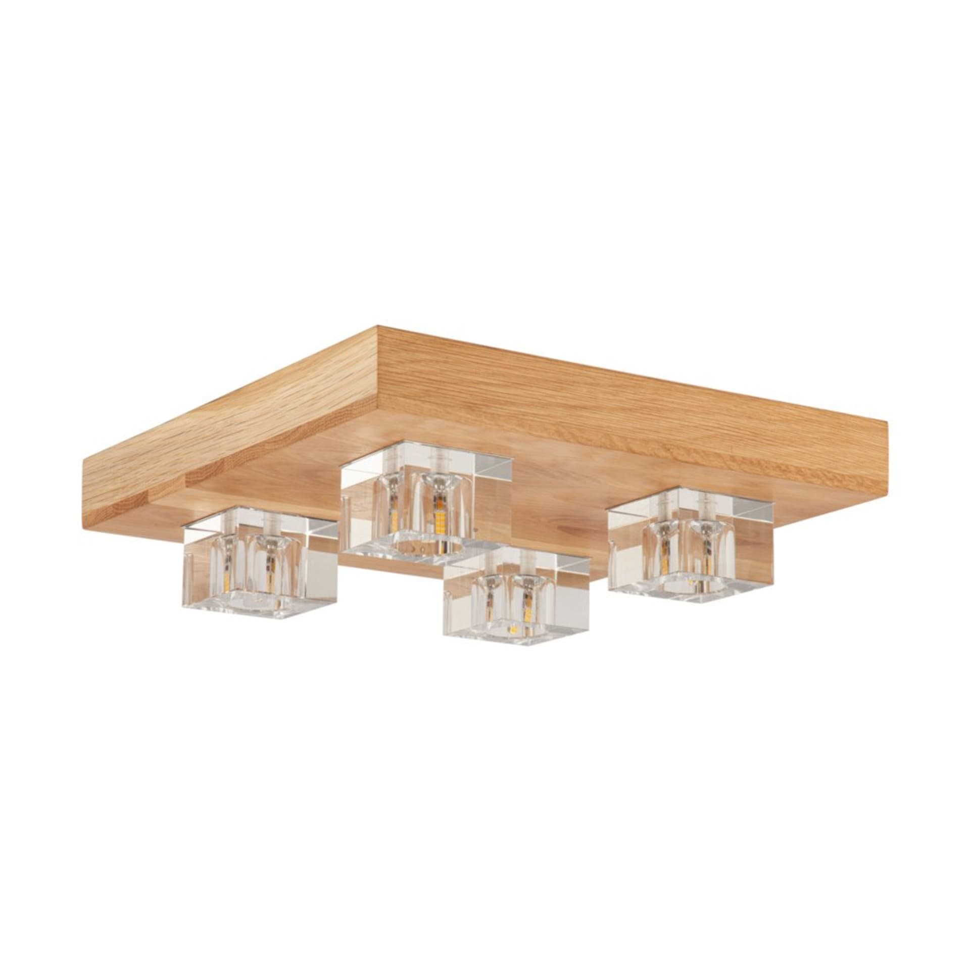 

Tony Lampa Sufitowa Incl.4xG4 LED 2,5W Kwadrat Dąb Olejowany/Transparentny