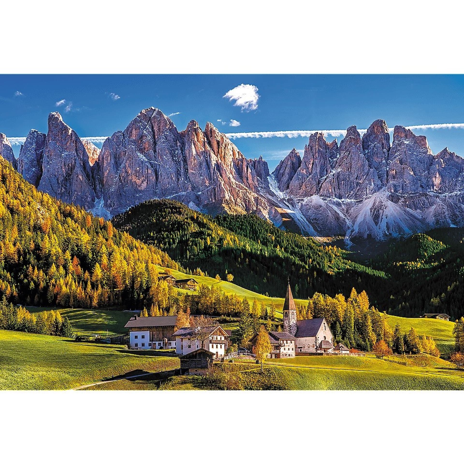 

Puzzle 1500 elementów Dolina Val di Funes Dolomity Włochy