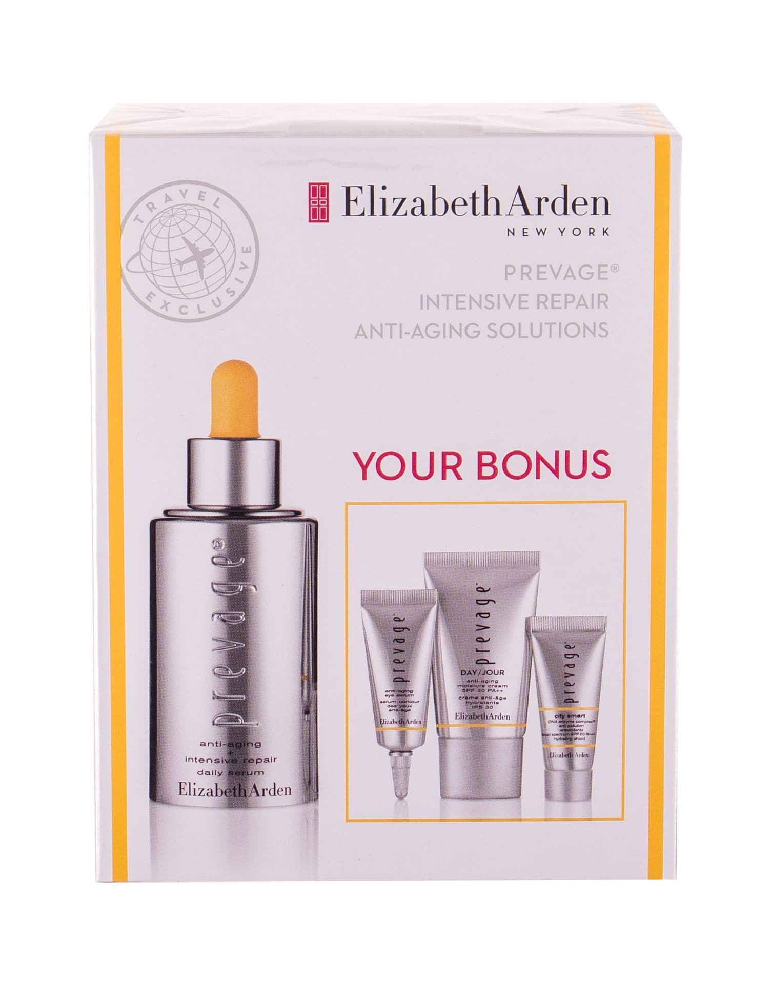 

Elizabeth Arden Anti Aging Daily Serum Prevage Serum do twarzy 30ml Serum do twarzy 30ml + pielęgnacja na dzień SPF30 15ml + serum do oczu 5ml + ochronna pielęgnacja na dzień SPF50 5ml (W)
