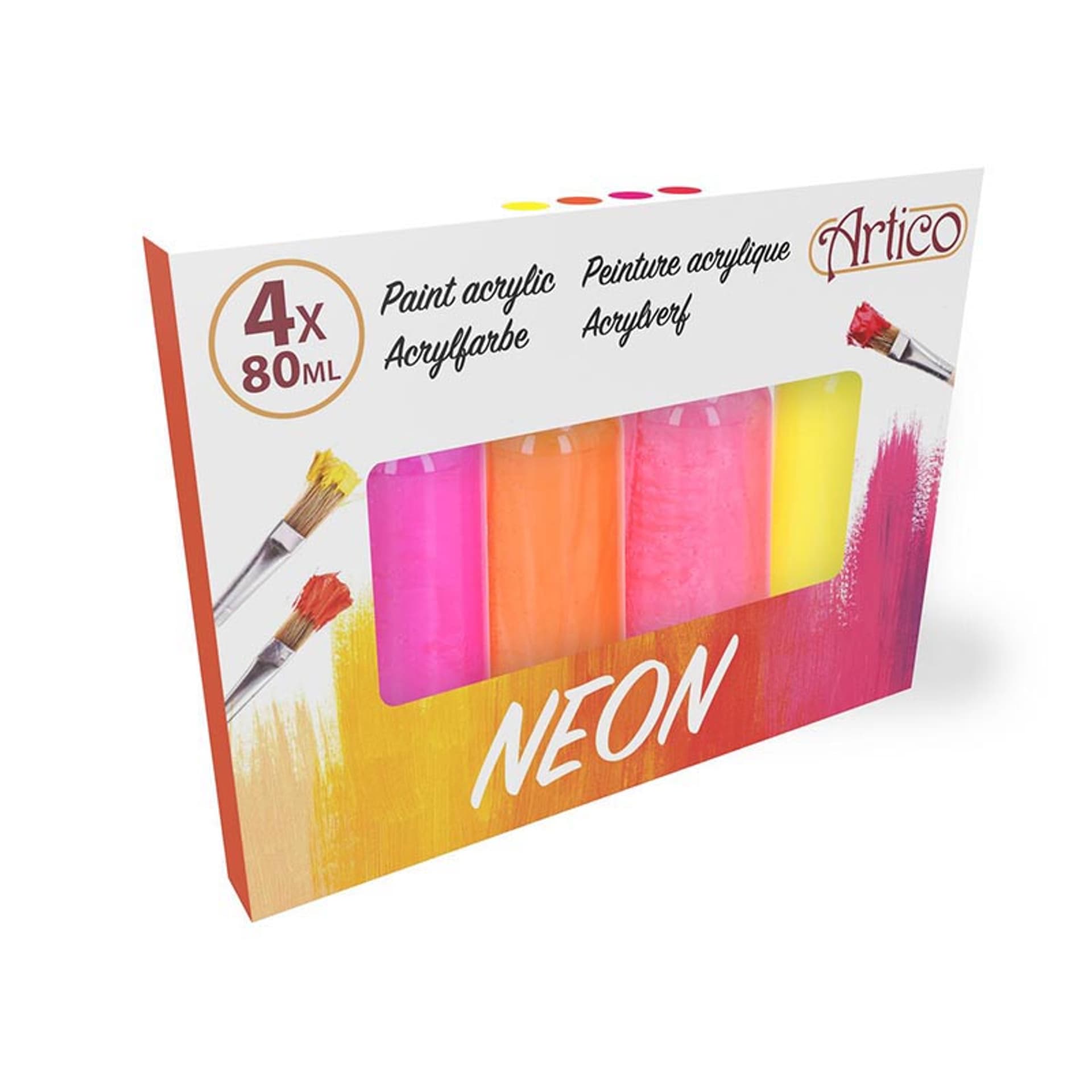 

Artico - Zestaw farb neonowych akrylowych w tubkach 80 ml 4 kolory (Zestaw 2)